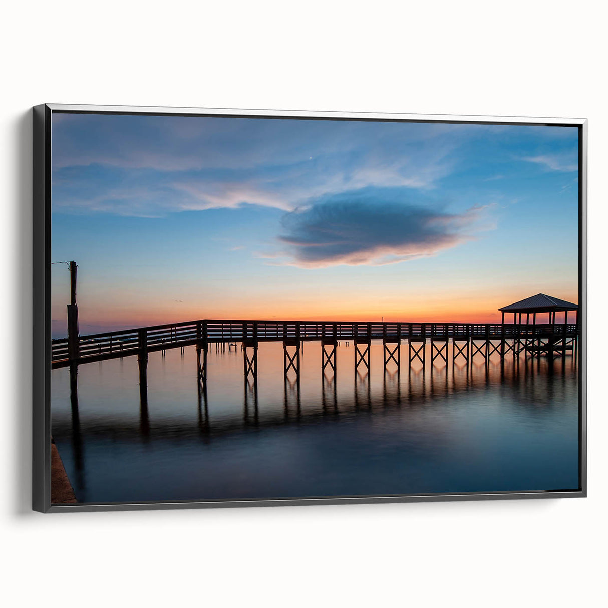 Black and white framed canvas of St. Louis skyline, ideal for bedroom wall decor.