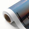 Art deco poster of St. Louis skyline in soft pastel shades on rolled canvas, ideal for nursery wall art.