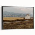 Black and white landscape art painting of Montana on framed canvas, ideal for bedroom wall decor.