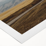 Art deco poster featuring a serene Montana landscape in muted earth tones on rolled canvas, suitable for dining room decor.