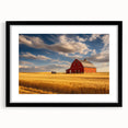 Colorful abstract art print of a textured Nebraska landscape in vibrant hues, framed in black, ideal for living room decor.