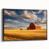 Black and white framed canvas depicting a vintage Nebraska landscape, ideal for bedroom wall art.