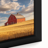 Extra large framed canvas featuring a textured depiction of a Nebraska scenery in black with colorful art accents.