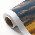 Art Deco-style Nebraska scenery on rolled canvas, featuring muted earth tones, ideal for nursery wall art.