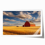 Extra large rolled print of a Nebraska landscape with muted earth tones, ideal for art wall dining room.