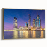 Framed canvas depicting a vintage New Jersey landscape in muted gold and black tones, ideal for bedroom wall art.