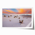 Extra large rolled print of New Mexico scenery with vibrant desert flora in muted earth tones.