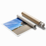 Rolled print of Outer Banks, North Carolina scenery with muted earth tones, perfect for classy bathroom wall art.