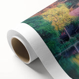 Art Deco poster of Raleigh skyline in pastel shades on rolled canvas, ideal for nursery wall art.