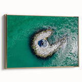 Framed canvas depicting a vintage Long Island landscape in muted gold and black, ideal for bedroom wall art.