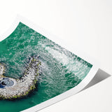 Extra large wall art featuring line art flowers in soft pastel shades on a rolled canvas.