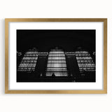 Extra large abstract art print of New York's Grand Central in textured gold frame, ideal for living room wall decor.