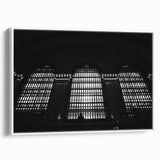Vintage poster art of Grand Central Station in muted colors on a large framed canvas, ideal for living room decor.
