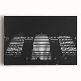 Black and white print of Grand Central Station on large stretched canvas, suitable for kitchen wall art.