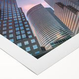 Art deco poster of Manhattan skyline in monochrome shades on rolled canvas, suitable for dining room wall art.