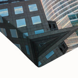 Large art of Manhattan skyline in black and white on stretched canvas, ideal for bedroom wall decor.