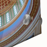 Large abstract wall art featuring swirling patterns in muted earth tones on acrylic glass, ideal for dining room ambiance.