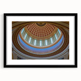 Extra large abstract art print of colorful, textured Oklahoma scenery on a framed canvas, ideal for living room decor.