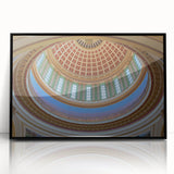 Large abstract wall art depicting Oklahoma scenery in muted earth tones on framed acrylic.