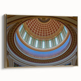 Framed canvas of a vintage-style Oklahoma landscape in muted earth tones, suitable for bedroom wall art.