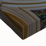 Black and white landscape art painting of Oklahoma scenery on large stretched canvas, ideal for bedroom wall decor.