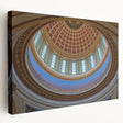 Side view of a large stretched canvas depicting a serene Oklahoma landscape in muted earth tones, ideal for kitchen wall art.