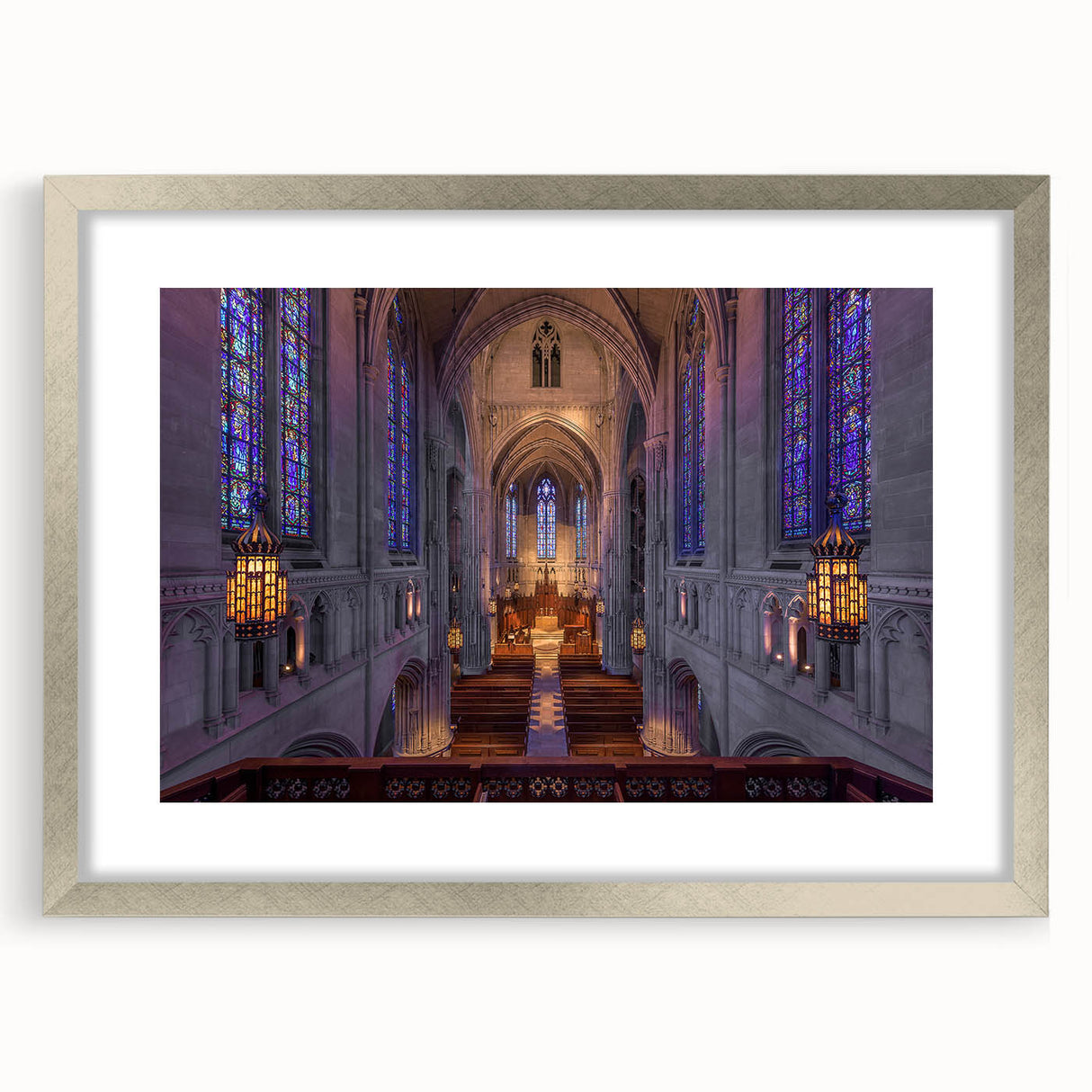 Textured abstract art print of Pittsburgh skyline in muted gray and blue tones, framed in silver, ideal for bedroom decor.
