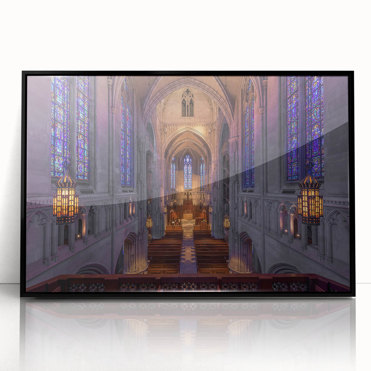 Large abstract wall art of Pittsburgh skyline in muted gray and blue on framed acrylic.