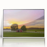 Art deco poster depicting Pennsylvania scenery in muted colors on a framed acrylic, ideal for nursery wall art.