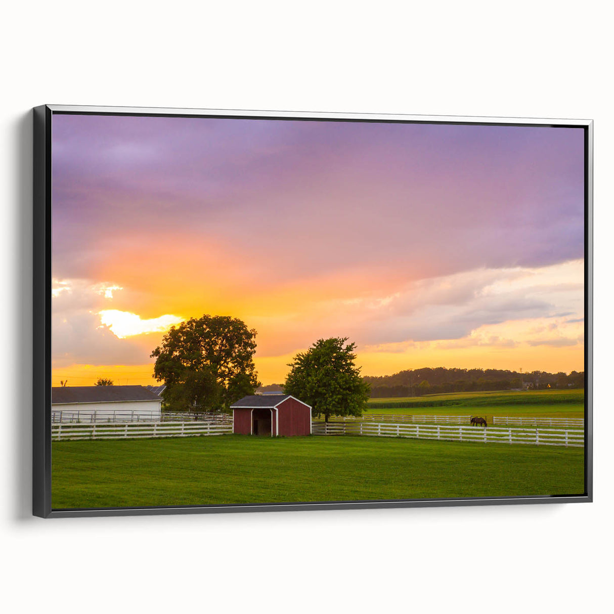 Black and white framed canvas featuring a vintage poster art style landscape of Pennsylvania, ideal for bedroom wall decor.