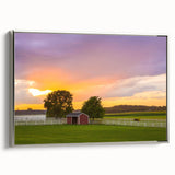 Framed canvas of a Pennsylvania landscape in muted earth tones, ideal for living room or office decor.