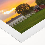 Art deco poster of Pennsylvania scenery in subdued earth tones on rolled canvas, suitable for dining room decor.