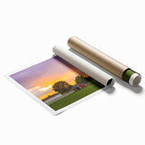Extra large rolled print of a Pennsylvania scenery with vibrant floral elements, ideal for classy bathroom wall art.