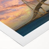 Art deco poster of Charleston scenery in pastel shades on rolled canvas, suitable for dining room wall art.