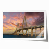Rolled print of Charleston, South Carolina scenery featuring pastel-hued floral elements, ideal for art wall dining room.