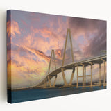 Large art print of Charleston, South Carolina scenery on stretched canvas, with soft pastel colors.