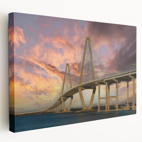 Large art print of Charleston, South Carolina scenery on stretched canvas, with soft pastel colors.