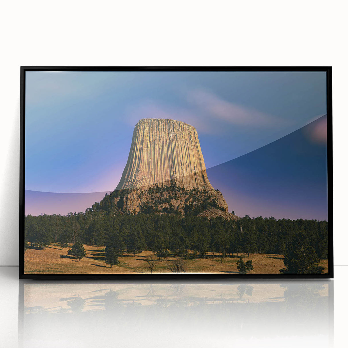 Large abstract wall art depicting the South Dakota Badlands in muted earth tones on a framed acrylic.