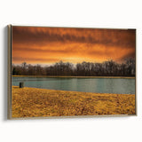 Framed canvas wall art featuring a vintage-style landscape of Memphis, Tennessee in muted gold and black tones.