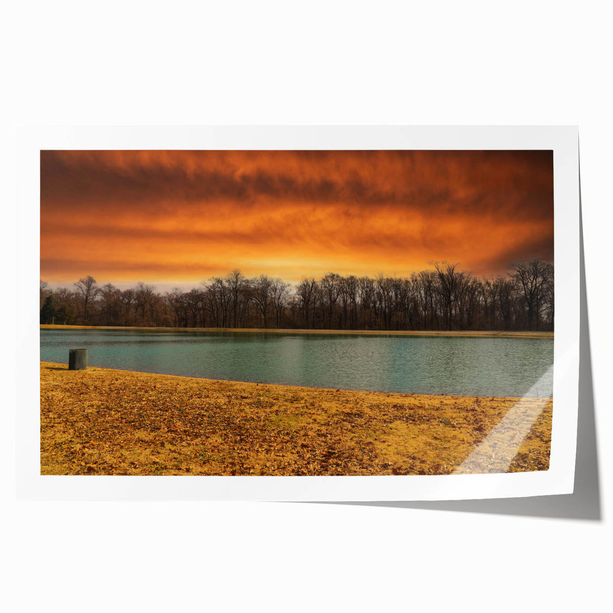 Rolled print of Memphis, Tennessee scenery with vibrant green and blue tones, ideal for art wall dining room.
