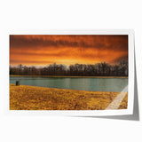 Rolled print of Memphis, Tennessee scenery with vibrant green and blue tones, ideal for art wall dining room.