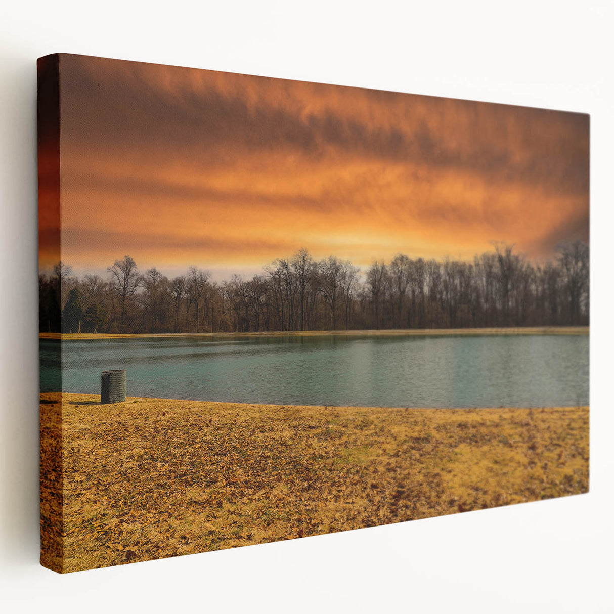 Memphis, Tennessee cityscape on large stretched canvas with vivid blue and orange twilight hues.