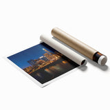 Extra large rolled print of Austin, Texas scenery in pastel shades, ideal for classy bathroom wall art.