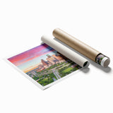 Extra large rolled print featuring a floral art design with soft pastel hues, ideal for classy bathroom wall art.