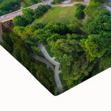 Black and white landscape art painting of Houston skyline on large stretched canvas, suitable for bedroom wall decor.