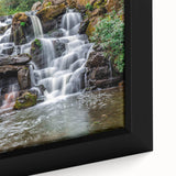 Extra large framed canvas featuring a textured depiction of Virginia scenery in black with colorful accents.