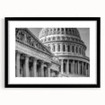 Abstract art print of Washington DC Capitol in vibrant colors on a textured, extra large canvas, ideal for living room decor.