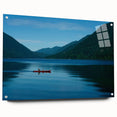 Acrylic print of the Olympic National Park in vibrant green and blue hues, suitable for bedroom or dining room decor.