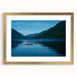 Extra large abstract art print of Olympic, Washington scenery in muted earth tones, framed in gold.