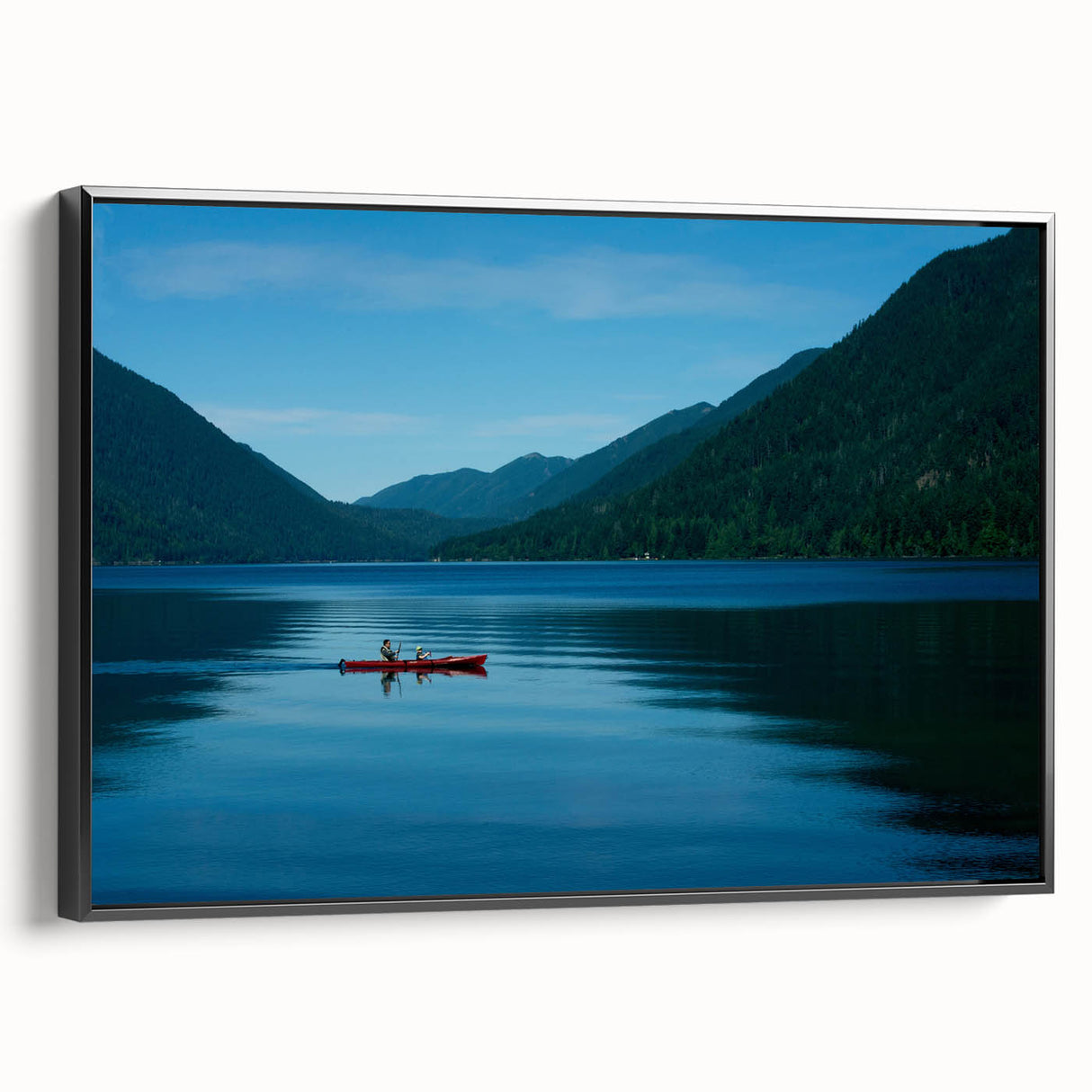 Black and white wall art of Olympic National Park on framed canvas, ideal for bedroom decor.